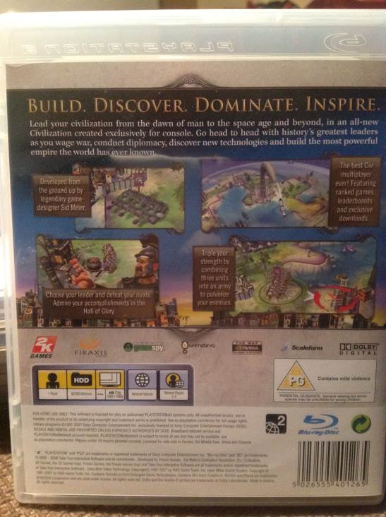 Civilization Revolution - Sony PlayStation 3 (PS3) (2K Boston/2K - 1) video game collectible [Barcode 5026555401265] - Main Image 2