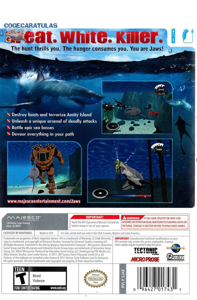 Jaws: Ultimate Predator - Nintendo Wii video game collectible - Main Image 2