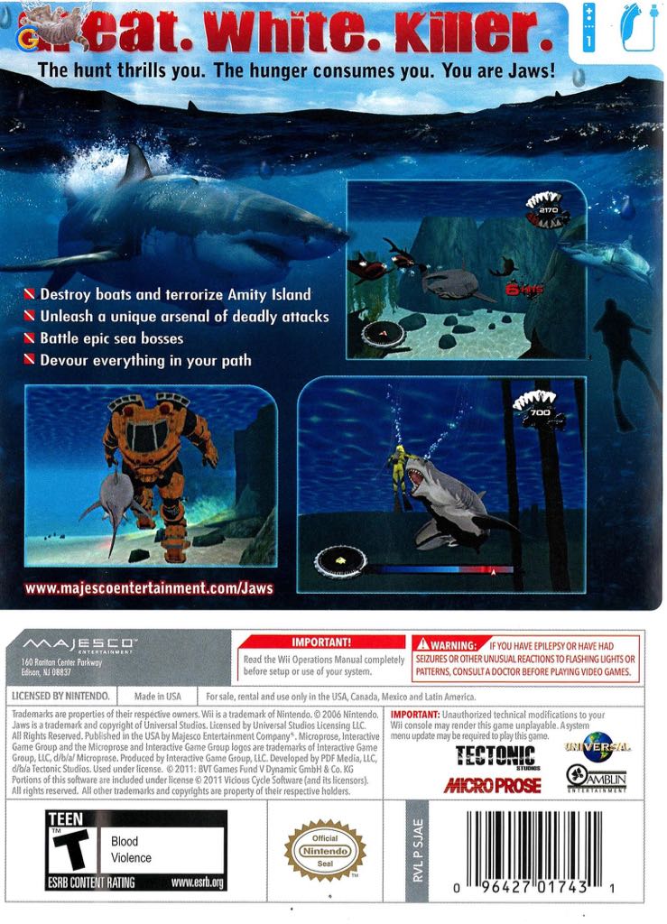 Jaws: Ultimate Predator - Nintendo Wii video game collectible - Main Image 2