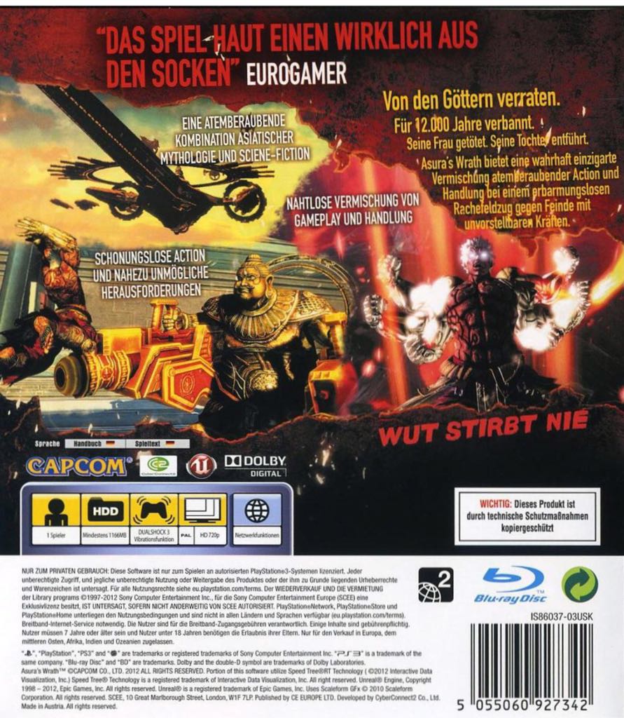 Asura’s Wrath - Sony PlayStation 3 (PS3) video game collectible [Barcode 5055060927380] - Main Image 2