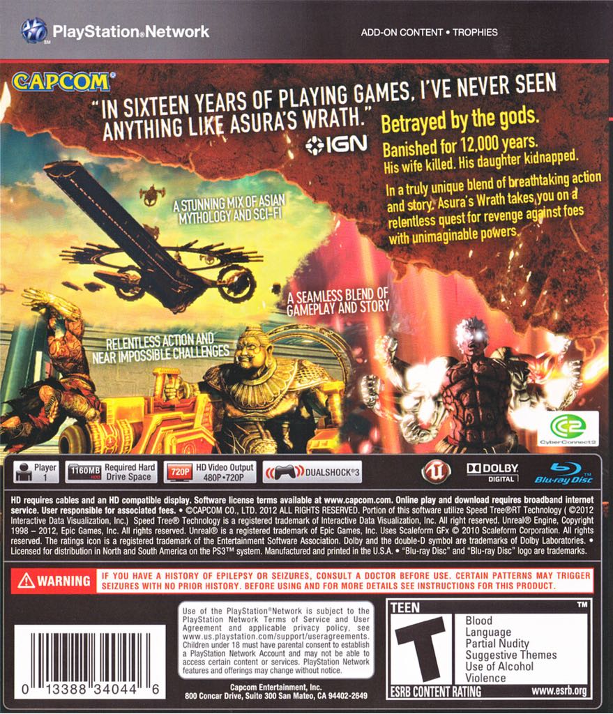 Asura’s Wrath - Sony PlayStation 3 (PS3) (CE Europe - 1) video game collectible [Barcode 5055060927403] - Main Image 2