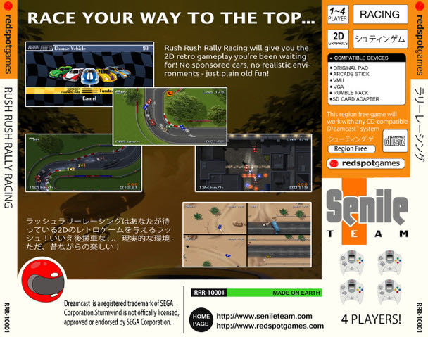 Rush Rush Rally Racing DX [Nighttime Edition] - Sega Dreamcast (redspotgames - 1-4) video game collectible - Main Image 2