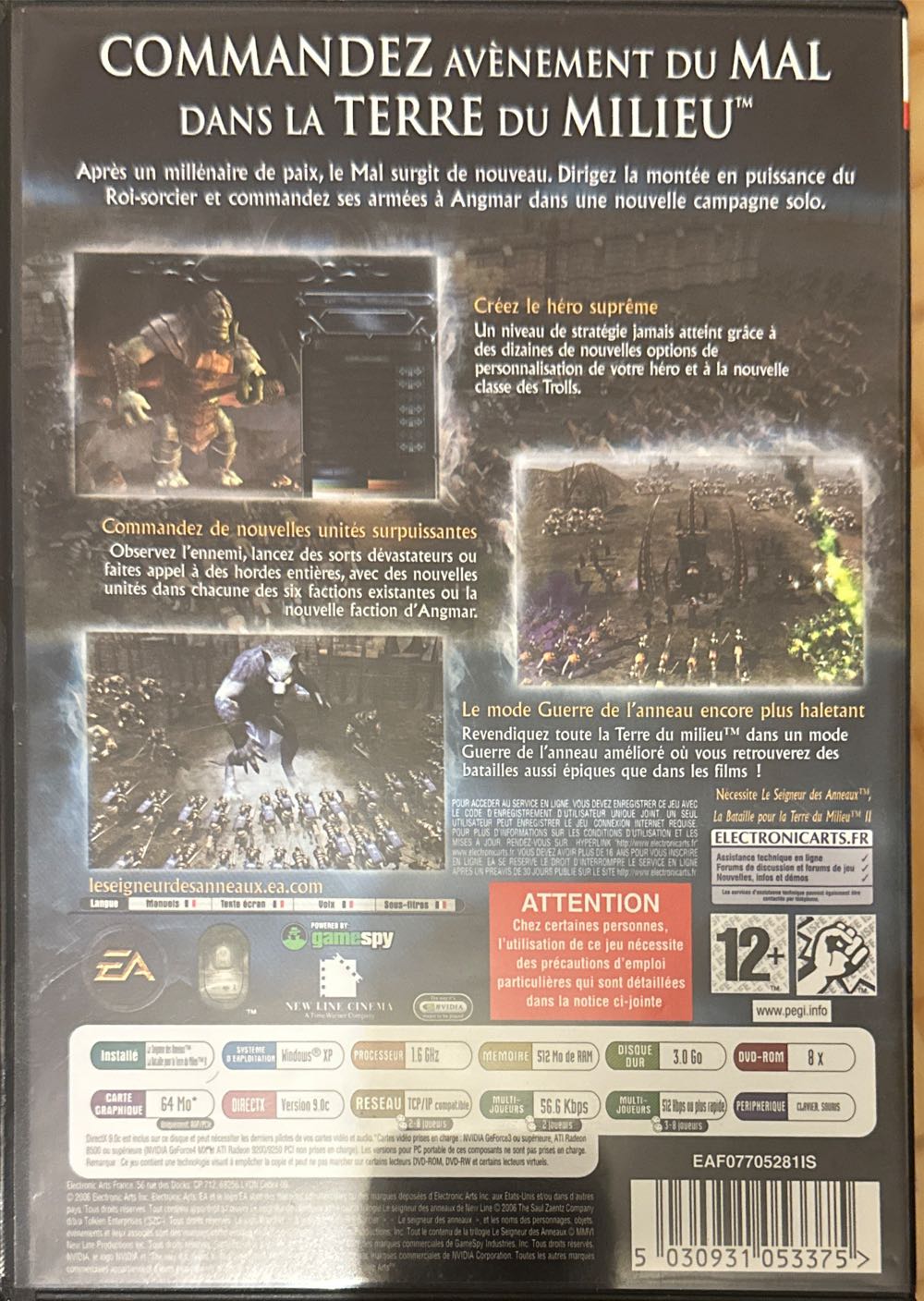 Le Seigneur Des Anneaux : La Bataille Pour La Terre Du Milieu - PC (New Line Cinema - 1) video game collectible [Barcode 5030931053375] - Main Image 2