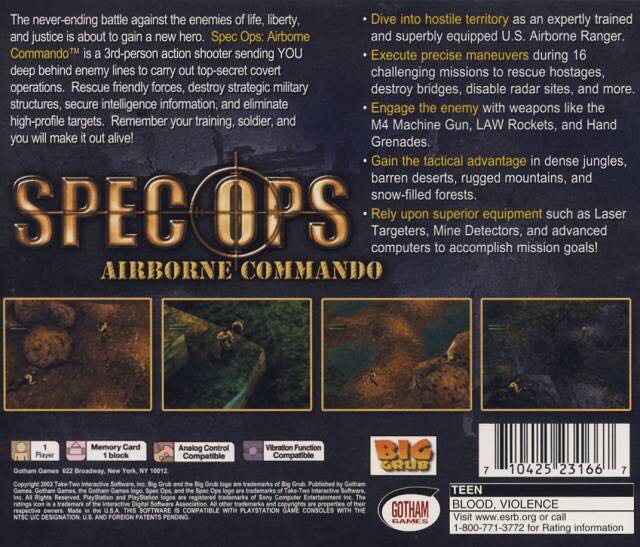 Spec Ops: Airborne Commando - Sony PlayStation (Take Two Interactive - 1) video game collectible [Barcode 5026555191265] - Main Image 2