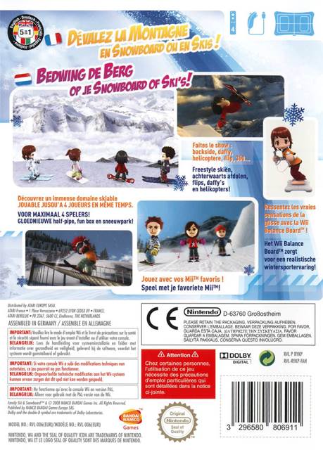 Family Ski & Snowboard - Nintendo Wii (Namco Bandai - 1) video game collectible [Barcode 3296580806904] - Main Image 2