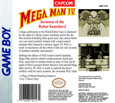 Mega Man IV - Nintendo Game Boy (Capcom - 1) video game collectible [Barcode 013388120161] - Main Image 2