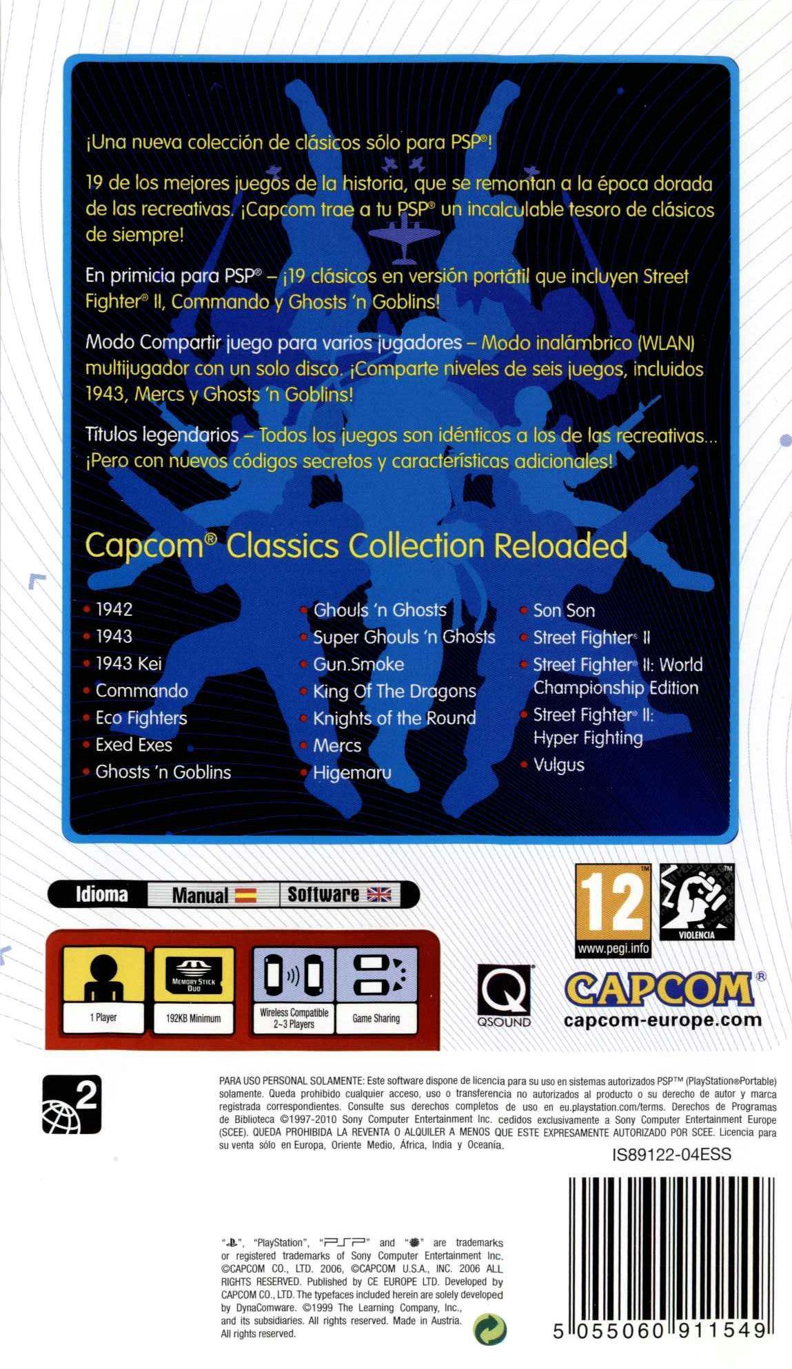 Capcom Classics Collection: Reloaded - Sony PlayStation Portable (PSP) (Capcom - 2) video game collectible [Barcode 5055060911549] - Main Image 2