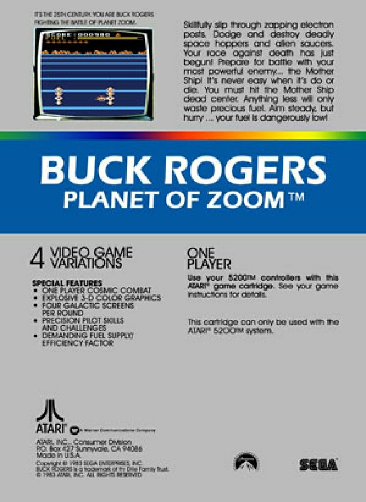 Buck Rogers: Planet Of Zoom - Atari 5200 video game collectible - Main Image 2