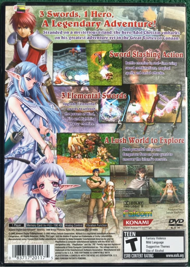 Ys: The Ark of Napishtim - Sony PlayStation 2 (PS2) (Konami - 1) video game collectible [Barcode 083717201175] - Main Image 2