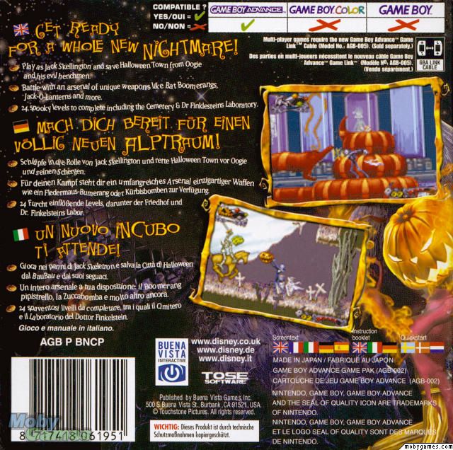 The Nightmare Before Christmas - Nintendo Game Boy Advance (GBA) video game collectible - Main Image 2