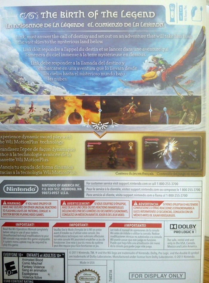 The Legend of Zelda: Skyward Sword - Nintendo Wii (Nintendo - 1) video game collectible - Main Image 2
