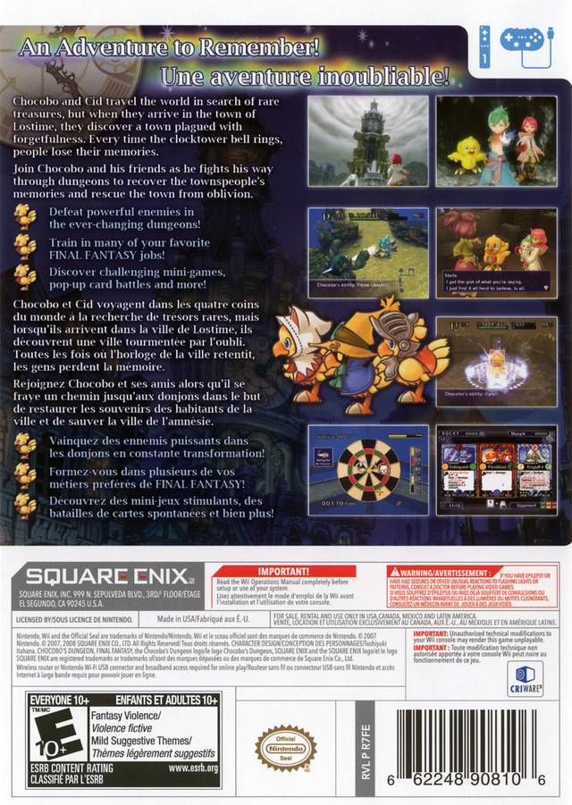 Final Fantasy Fables: Chocobo’s Dungeon - Nintendo Wii (Square Enix - 1) video game collectible - Main Image 2