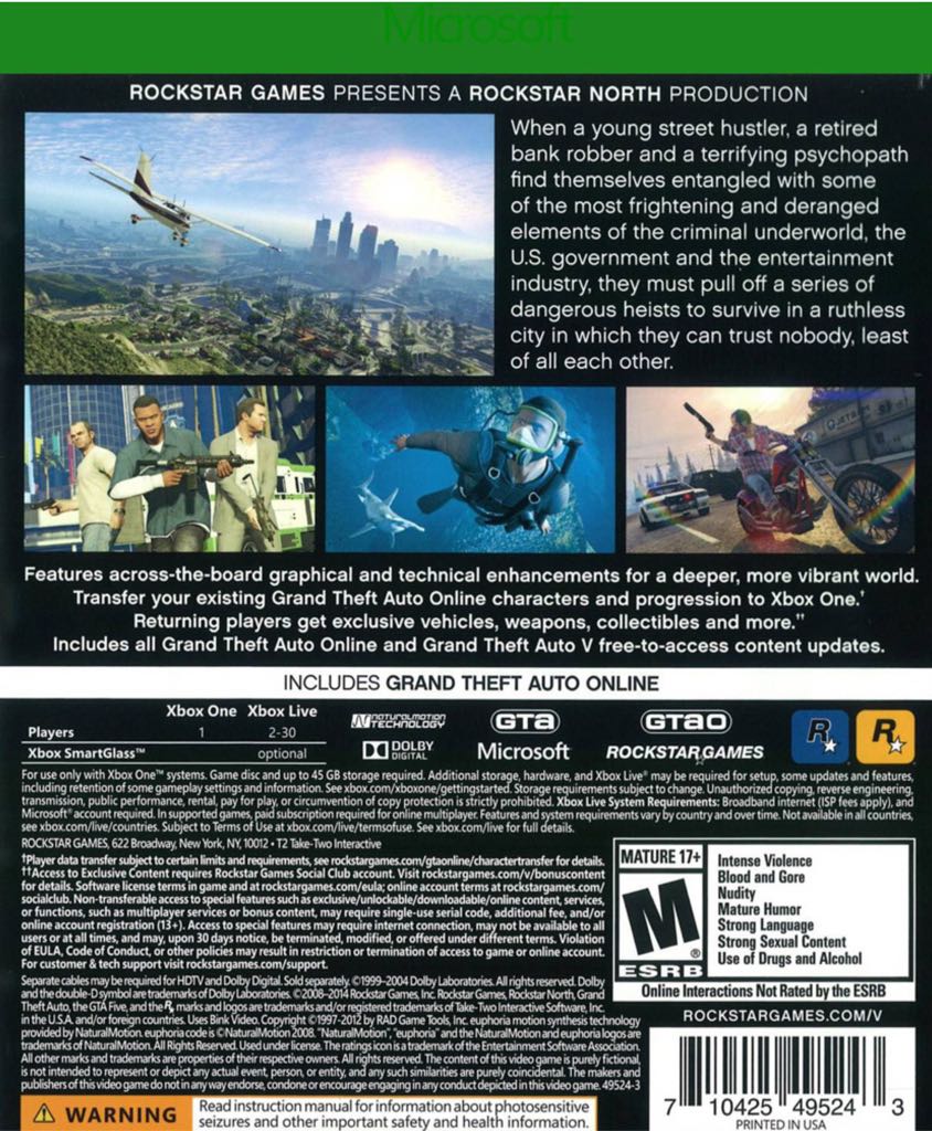 GTA V - Microsoft Xbox X / S (Rockstar - 1 Players) video game collectible [Barcode 3307215659519] - Main Image 2