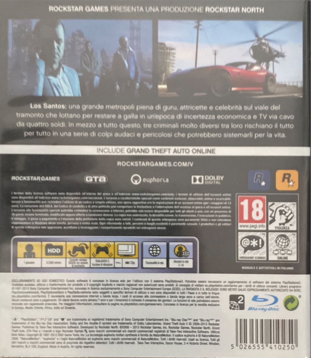 GTA V - Sony PlayStation 3 (PS3) (Rockstar) video game collectible - Main Image 2