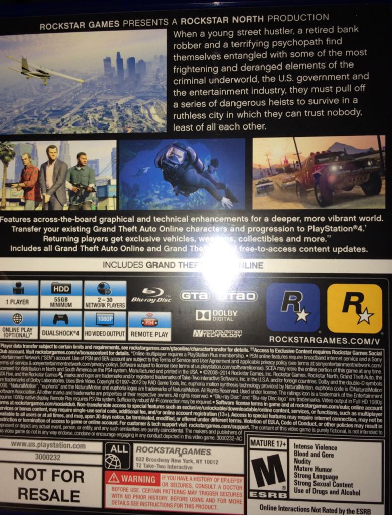 GTA V - Sony PlayStation 4 (PS4) (Rockstar Games) video game collectible - Main Image 2