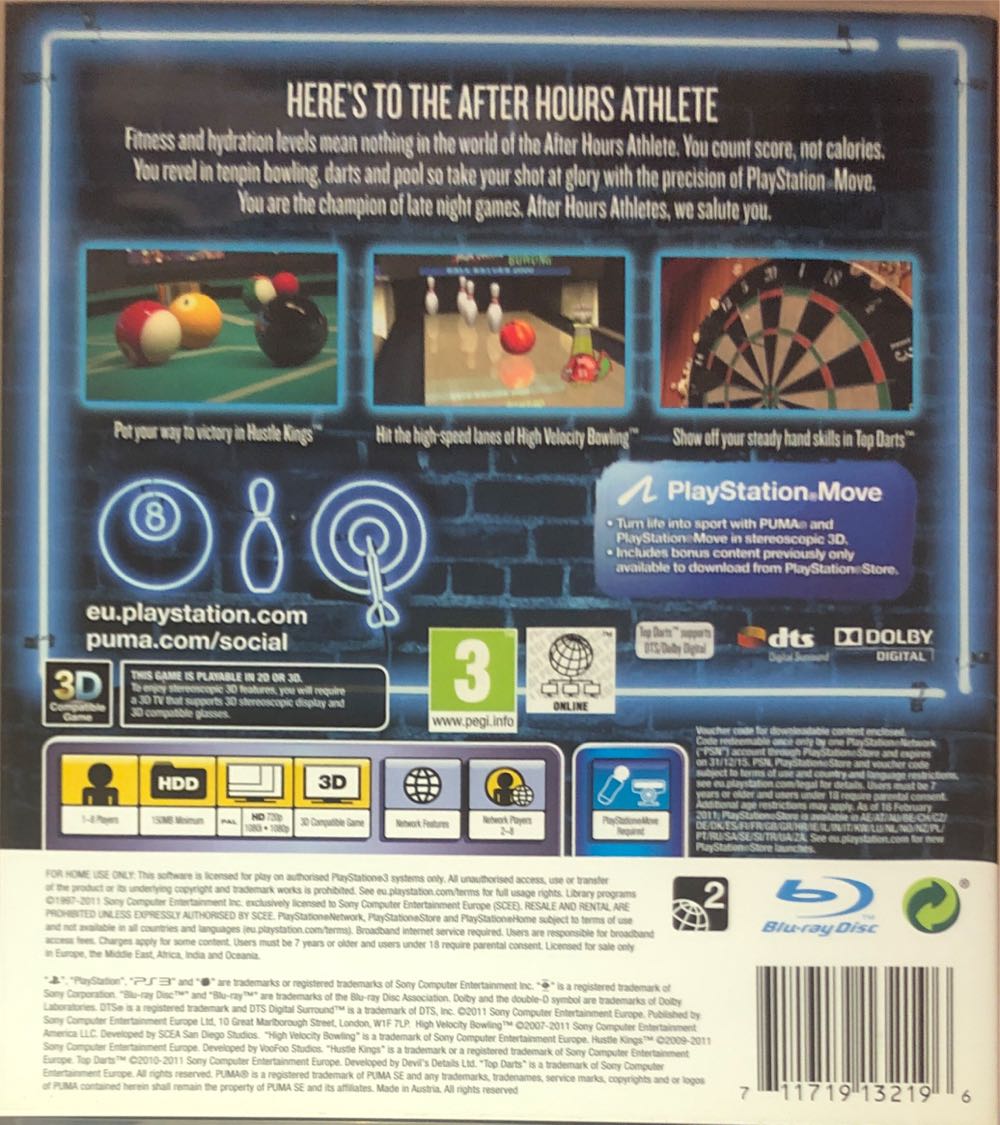 After Hours Athletes - Sony PlayStation 3 (PS3) (Sony Computer Entertainmentinement - 1-4) video game collectible [Barcode 711719131595] - Main Image 2