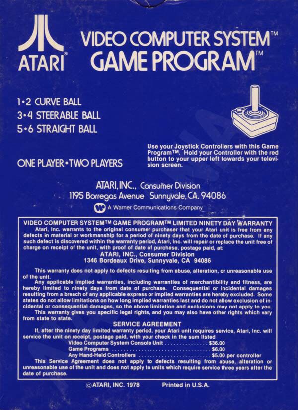 Bowling - Atari 2600 (Atari - 2) video game collectible - Main Image 2