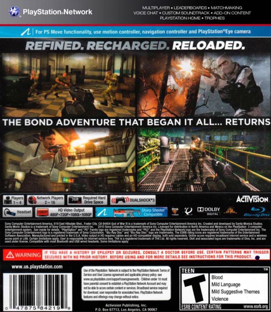 007 GoldenEye : Reloaded Mi6 Edition - Sony PlayStation 3 (PS3) video game collectible [Barcode 5030917104213] - Main Image 2