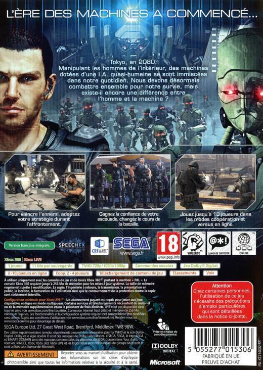 Binary Domain - Microsoft Xbox 360 (Sega - 1) video game collectible [Barcode 010086680546] - Main Image 2