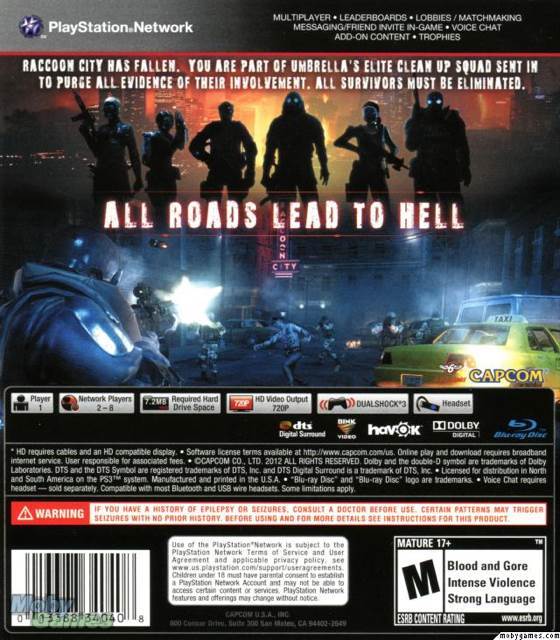 Resident Evil: Operation Racoon City - Sony PlayStation 3 (PS3) (Capcom) video game collectible [Barcode 5055060927168] - Main Image 2