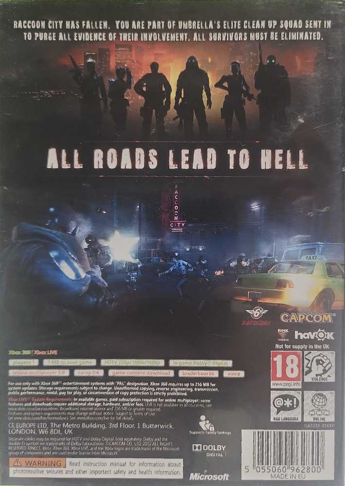 Resident Evil: Operation Raccoon City - Microsoft Xbox 360 (Capcom - 1) video game collectible - Main Image 2