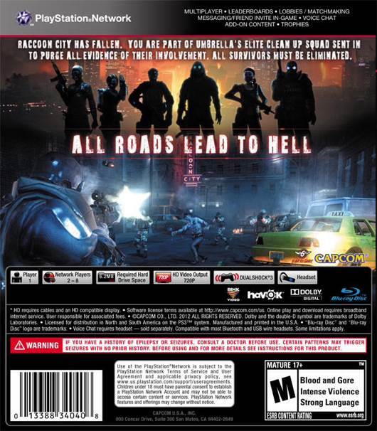 Resident Evil Operation Raccoon City - Sony PlayStation 3 (PS3) (Capcom - 1) video game collectible - Main Image 2