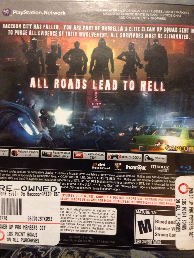 Resident Evil: Operation Raccoon City (Greatest Hits) - Sony PlayStation 3 (PS3) (Capcom) video game collectible - Main Image 2