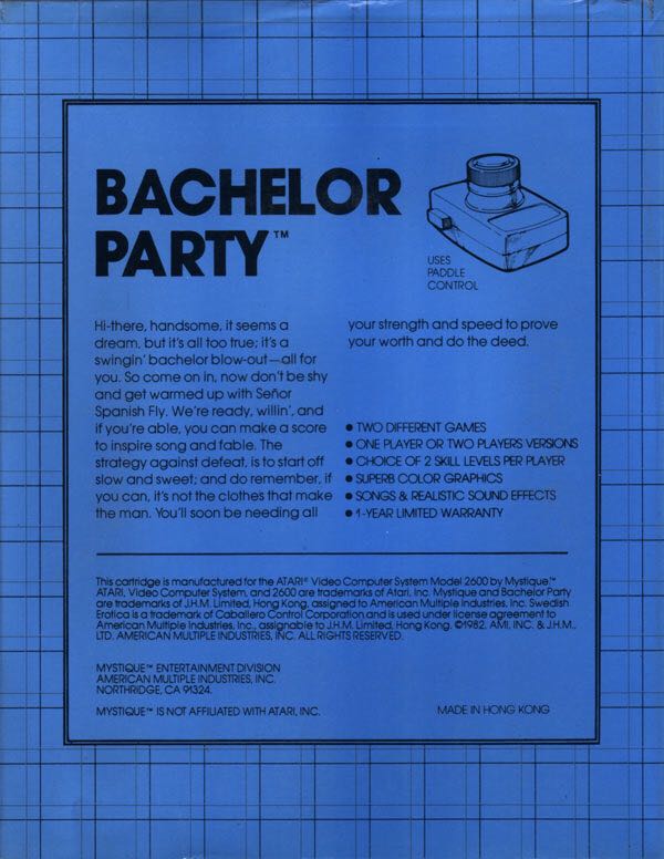 Bachelor Party - Atari 2600 video game collectible - Main Image 2
