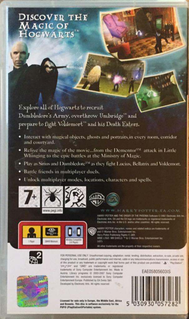 Harry Potter And The Order Of The Phoenix - Sony PlayStation Portable (PSP) (Electronic Arts - 1) video game collectible [Barcode 5030930057282] - Main Image 2