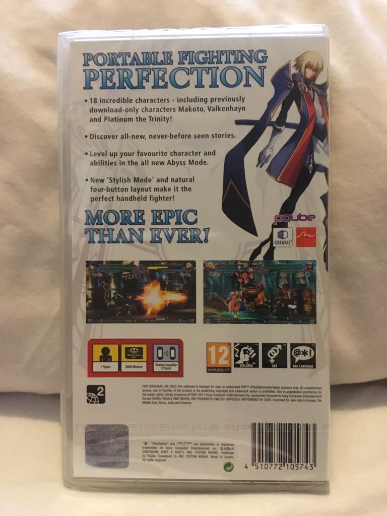 Blazblue: Continuum Shift II - Sony PlayStation Portable (PSP) (Pqube - 1) video game collectible [Barcode 4510772105743] - Main Image 2