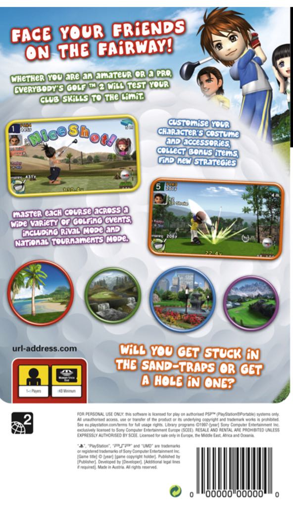 Everybody’s Golf 2 - Sony PlayStation Portable (PSP) (Sony Computer Entertainment - 1) video game collectible [Barcode 711719985457] - Main Image 2