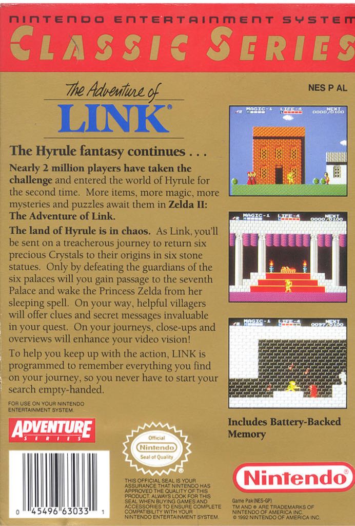 Zelda 2 - Nintendo Entertainment System (NES) video game collectible - Main Image 2
