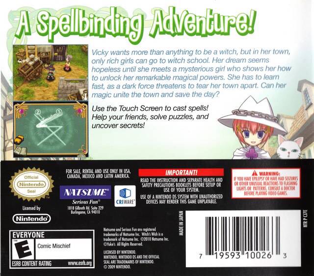 Witch’s Wish - Nintendo DS (Natsume - 1) video game collectible - Main Image 2