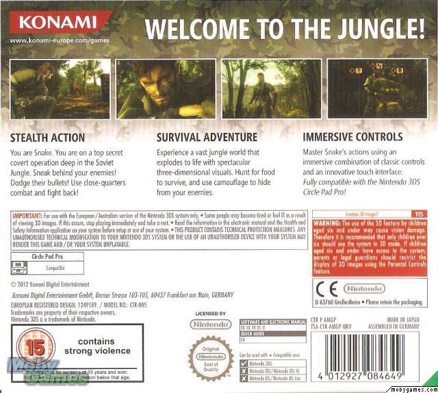 Metal Gear Solid: Snake Eater 3D - Nintendo 3DS (Konami) video game collectible [Barcode 4012927084694] - Main Image 2