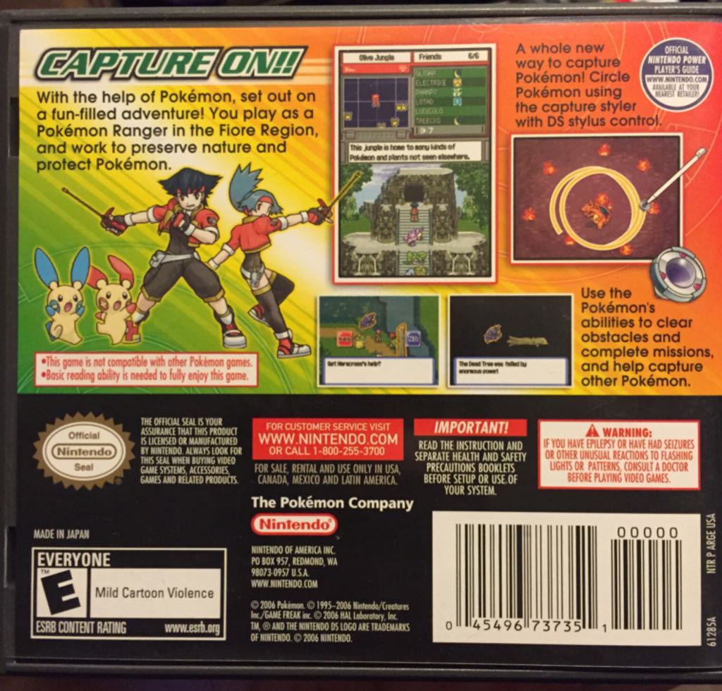 Pokemon Ranger - Nintendo DS (Nintendo - 1) video game collectible [Barcode 045496737351] - Main Image 2