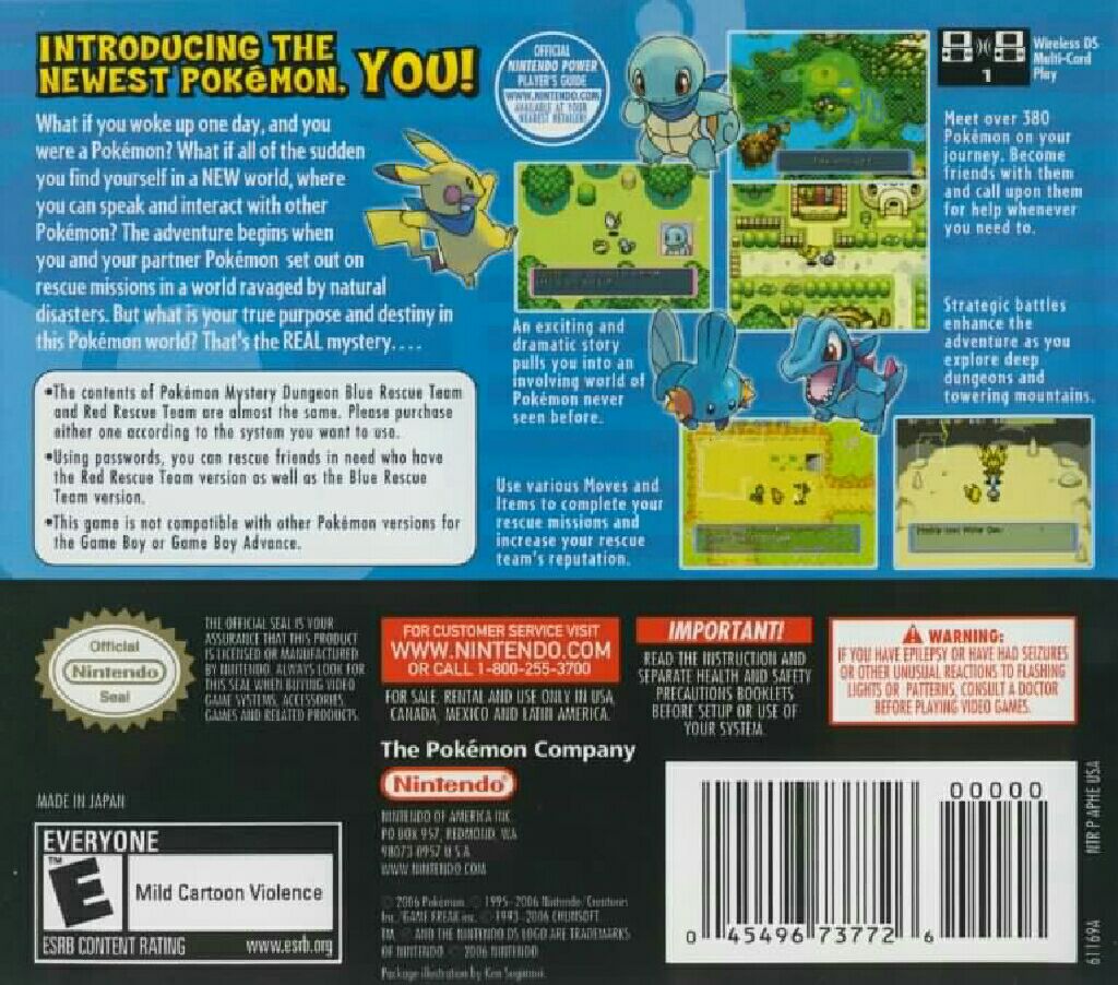 Pokemon Mystery Dungeon: Blue Rescue Team - Nintendo DS (Nintendo - 1) video game collectible [Barcode 045496737733] - Main Image 2