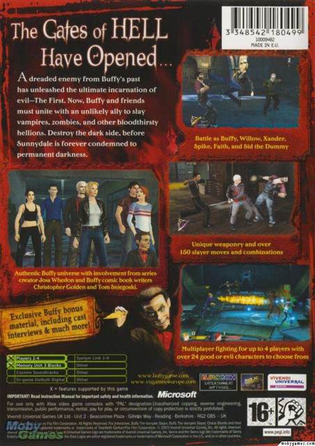Buffy the Vampire Slayer: Chaos Bleeds - Microsoft Xbox (Vivendi Games - 1) video game collectible [Barcode 020626721066] - Main Image 2