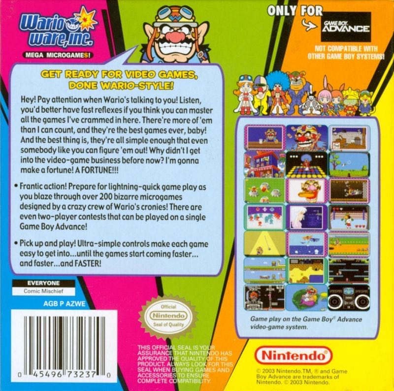 WarioWare, Inc.: Mega Microgame$! - Nintendo Game Boy Advance (GBA) (Nintendo - 1) video game collectible - Main Image 2