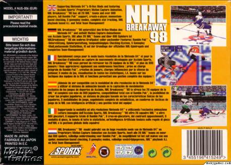 NHL Breakaway 98 - Nintendo 64 (N64) (Acclaim Entertainment - 2) video game collectible [Barcode 3455195415240] - Main Image 2