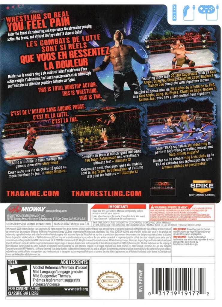 TNA Impact! - Nintendo Wii (Midway - 4) video game collectible [Barcode 03619421] - Main Image 2