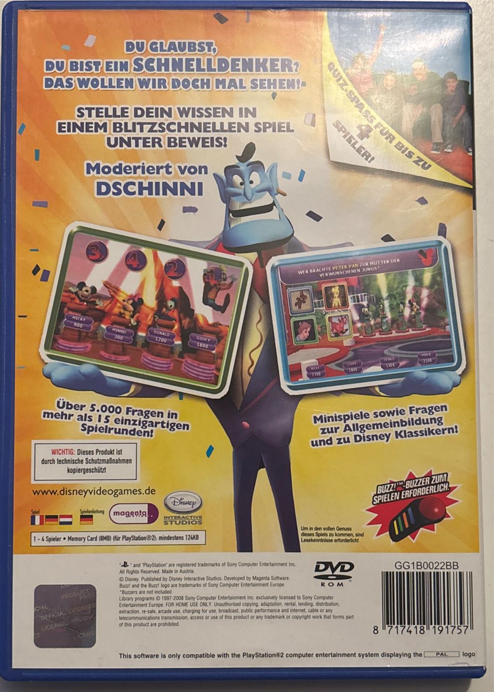 Disney Th!nk - Das Schnelldenker-Quiz - Sony PlayStation 2 (PS2) video game collectible [Barcode 8717418191757] - Main Image 2