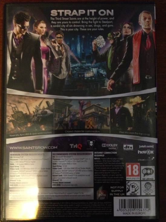 Saints Row The Third - Valve Steam (THQ - 1) video game collectible [Barcode 4005209154352] - Main Image 2