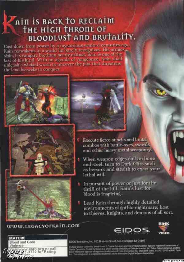 Blood Omen 2: Legacy of Kain - Valve Steam (Eidos Interactive - 1) video game collectible - Main Image 2