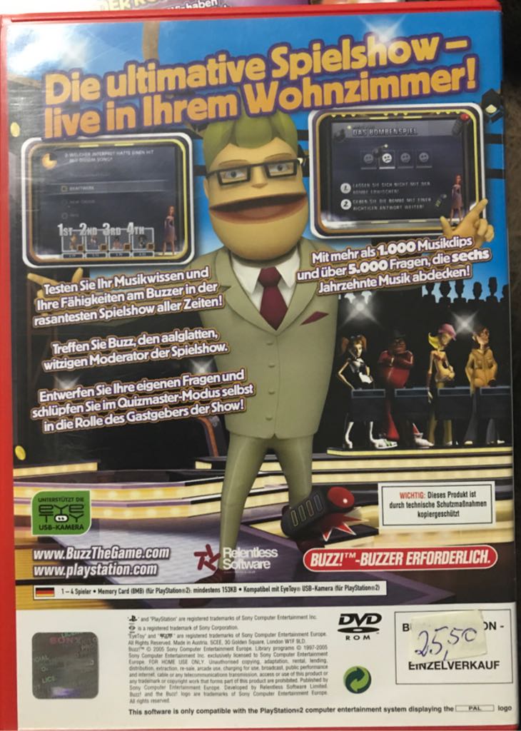 Buzz! Das Musik-Quiz - Sony PlayStation 2 (PS2) video game collectible - Main Image 2