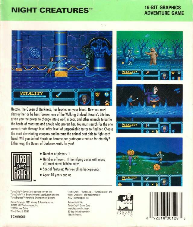 Night Creatures - NEC TurboGrafx-16 (NEC - 1) video game collectible - Main Image 2