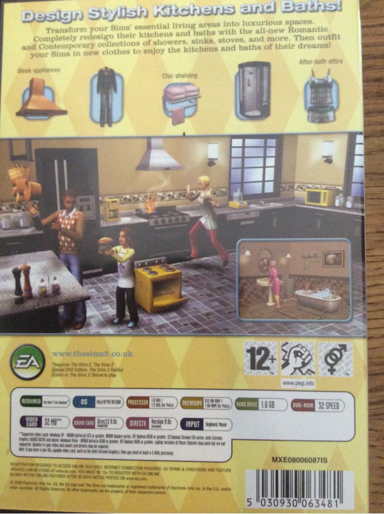 The Sims 2: Kitchen and Bath Interior Design Stuff - PC ((EA) Electronic Arts - 1) video game collectible [Barcode 5030930063481] - Main Image 2
