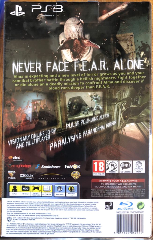 F.E.A.R. 3 Collector’s Edition - Sony PlayStation 3 (PS3) (Warner Brothers Interactive Entertainment - 1-2) video game collectible [Barcode 5051892050449] - Main Image 2