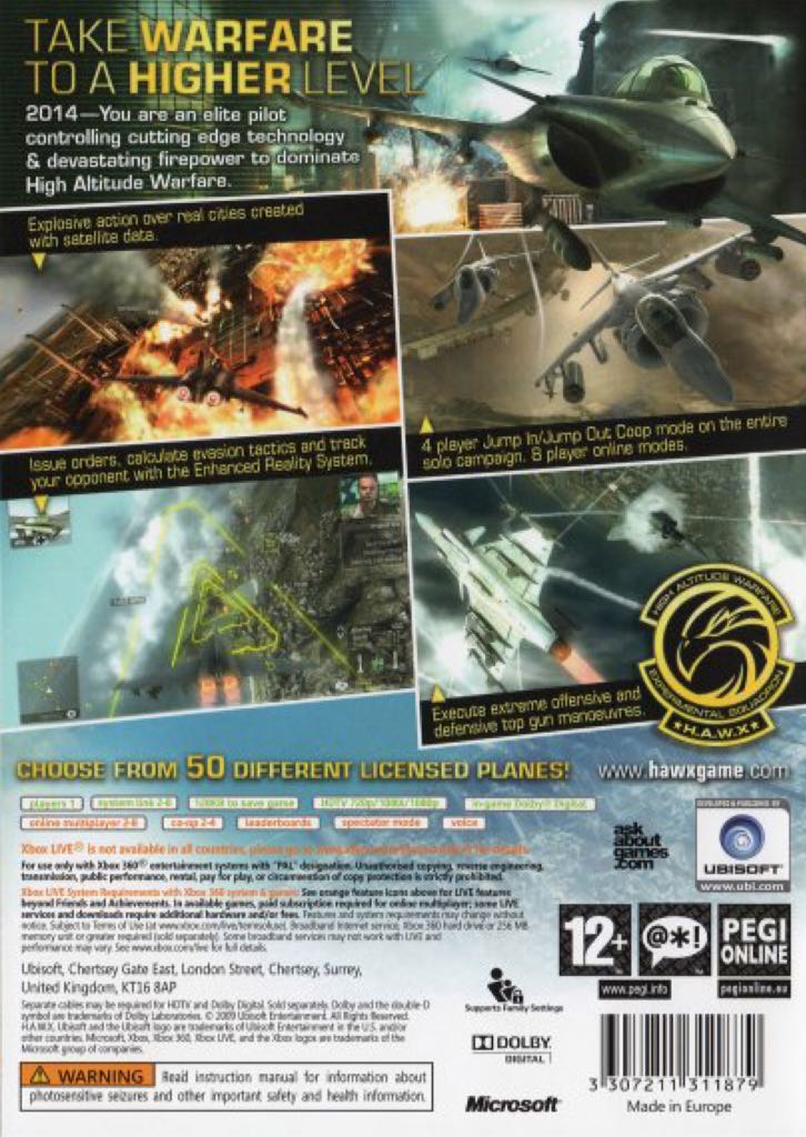 Tom Clancy’s H.A.W.X. - Microsoft Xbox 360 (Ubisoft - 1-10) video game collectible [Barcode 3307211311909] - Main Image 2