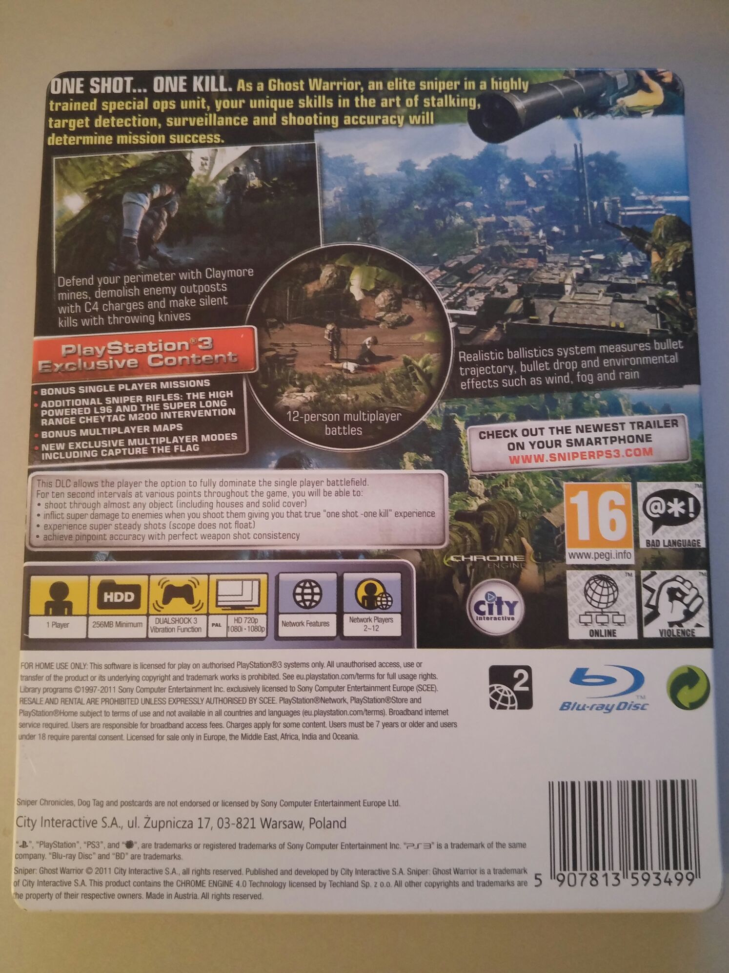 Sniper: Ghost Warrior Bulletproof Edition - Sony PlayStation 3 (PS3) (1) video game collectible [Barcode 5907813593499] - Main Image 2