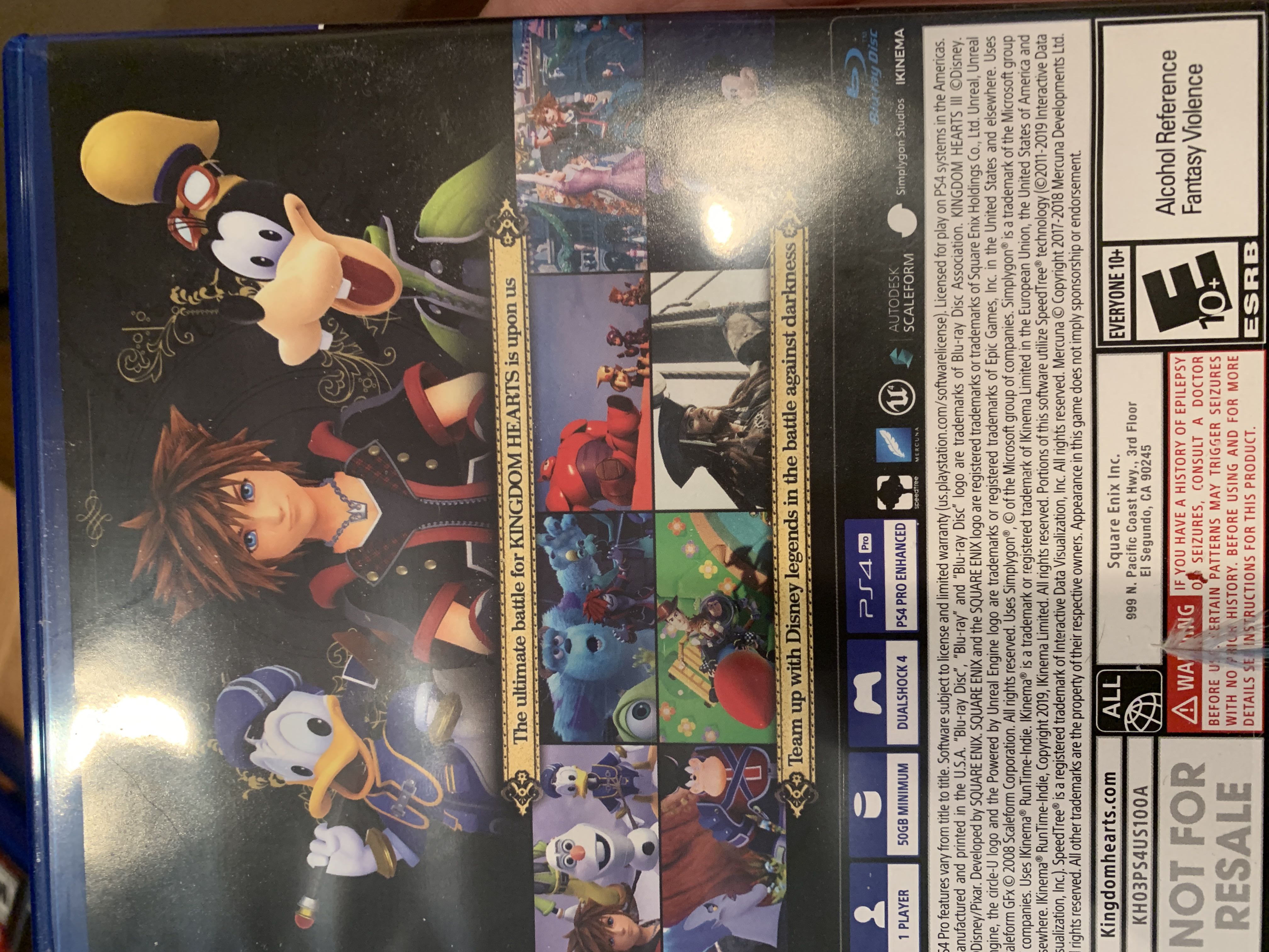 Kingdom Hearts 3 - Sony PlayStation 4 (PS4) (Disney / Square Enix - 1) video game collectible - Main Image 2